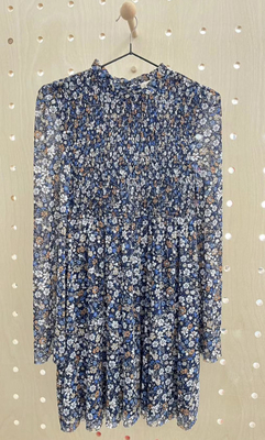 Drucknetz-Gestrickt-Smoking-Kleid mit langem Ärmel
