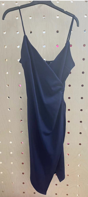 Solides Crepe Taucher-Slip-Kleid dunkle Marine
