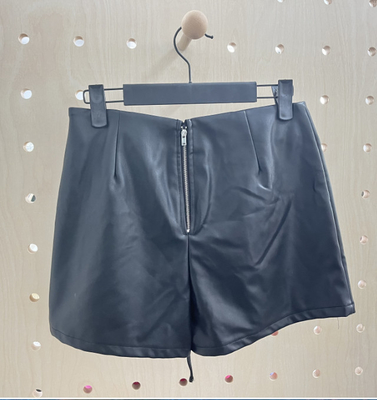 Schnüren P-Leder Rock Schwarz
