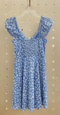 Blau gedruckte Maschenkleidung