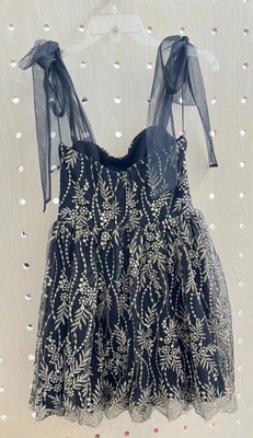 Couture Blkgold EMB Mesh Kleid