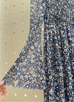 Drucknetz-Gestrickt-Smoking-Kleid mit langem Ärmel