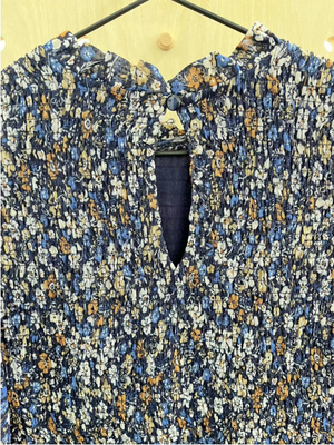 Drucknetz-Gestrickt-Smoking-Kleid mit langem Ärmel