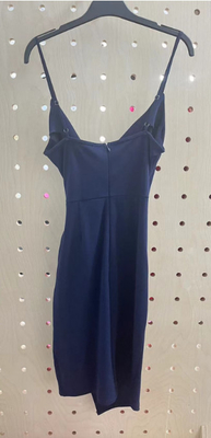 Solides Crepe Taucher-Slip-Kleid dunkle Marine