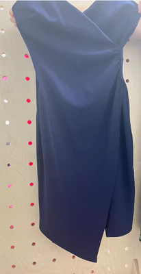 Solides Crepe Taucher-Slip-Kleid dunkle Marine