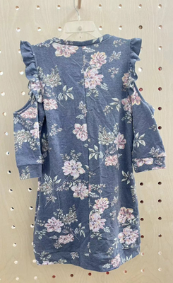 Ausgehöhltes Mittelschuhe-Druck Französisch Terry Kleid Greyflower