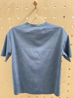 Luxuriöses T-Shirt aus Indigo-Sueß mit Strass