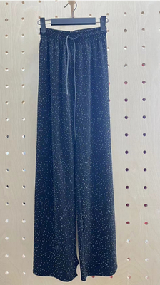 Brillante schwarze Lurex Strass Strickhosen